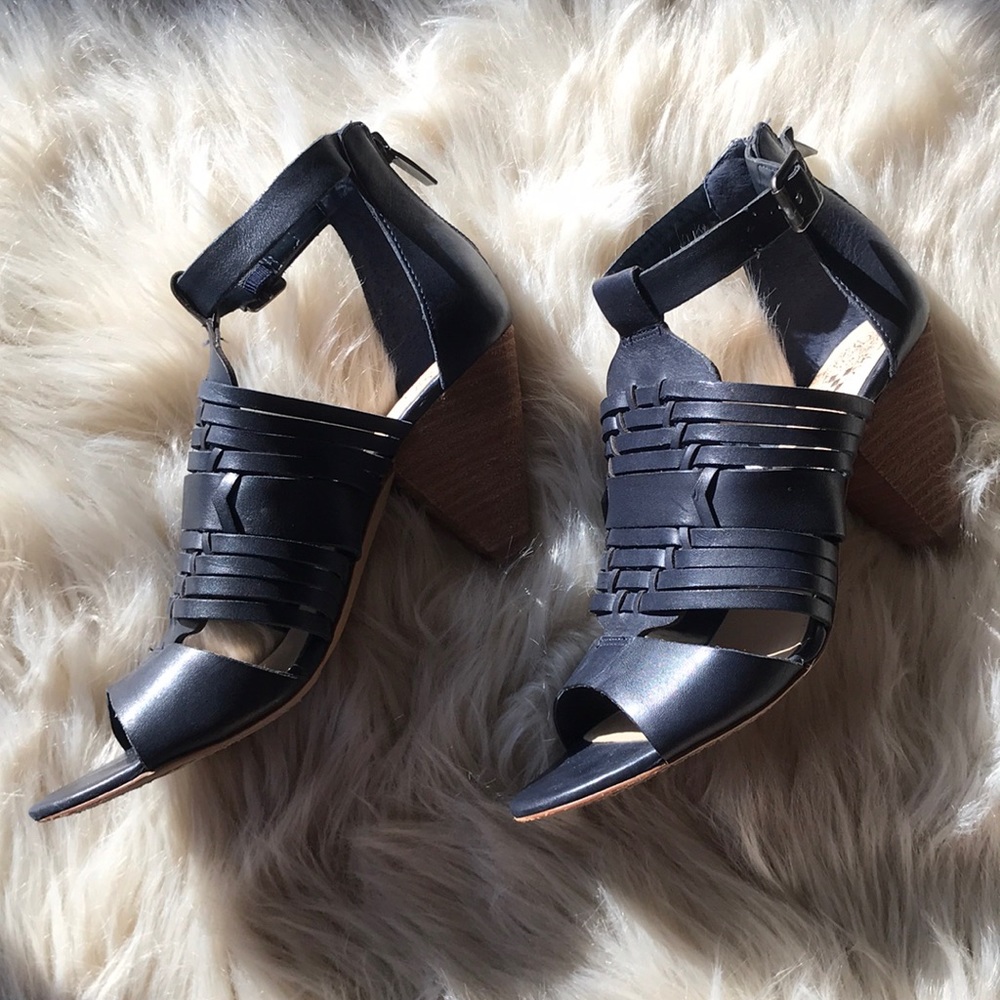 Navy Vince Comuto Heeled Strappy Sandals